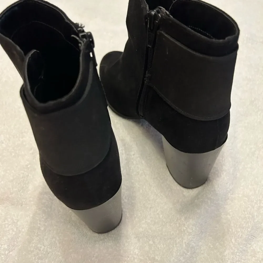 a new day Black Ankle Booties with Block Heel